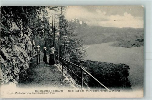 Bürgenstock Felsenweg Blick auf den Vierwaldstättersee Pilatus