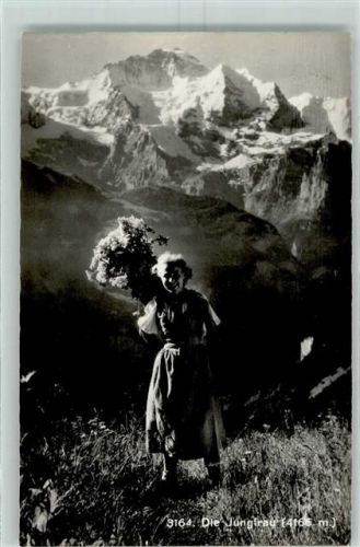 Jungfrau BE 1954 Mädchen mit Blumen