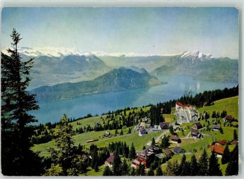 Rigi Kaltbad 1958 mit Vierwaldstättersee Bürgenstock Pilatus und den Alpen