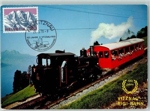 Vitznau Vitnau Rigi Bahn älteste Berg Zahnradbahn Europas erbaut von N. Riggenbach