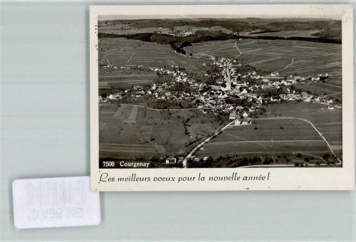 2950 Courgenay FOTO KEINE AK Foto 10cm x 7cm Fliegeraufnahme Neujahrswünsche