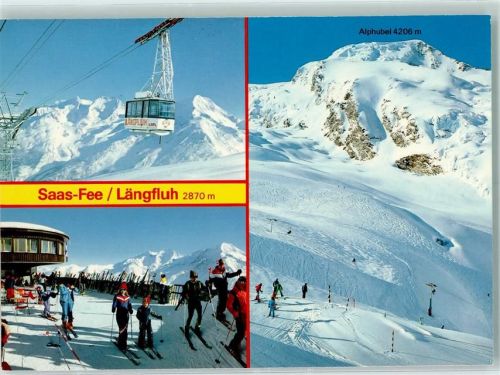 Saas-Fee Längfluh Alphubel Winter Skifahrer