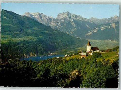 8873 Amden - Blick auf Glärnisch u. Kerenzerberg mit neuer Walenseestraße