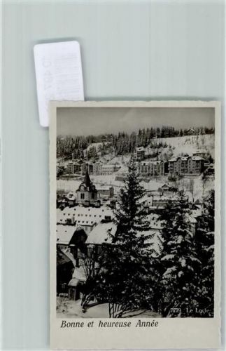Le Locle Neujahr Tanne Turm Winter Foto 10cm x 7cm, rückseitig Haftspuren