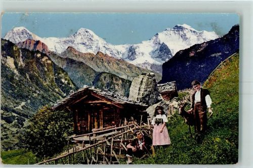 Wengen Almhütte Ziegenhirte Ziege Ort lt. Stempel