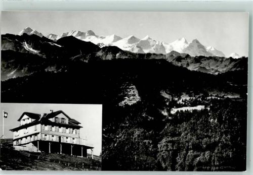 Wildspitz - Berggasthaus Rossberg-Kulm Teleaufnahme gegen die Berneralpen Hüttenstempel