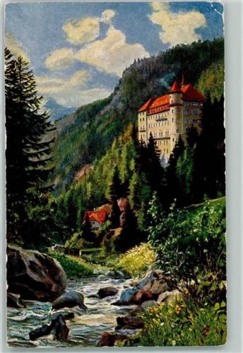 Scuol Künstlerkarte Bad- u. Kurhaus Val Sinestra sign.