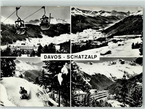 Davos Dorf 1964 Berghotel Schatzalp und Umgebung Winter