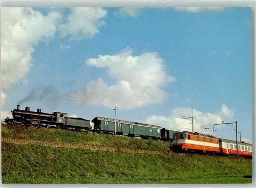 SBB Dampfzug mit Lokomotive A 3/5 705 1904 Lokomotive Re 4/4 II