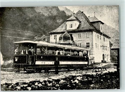 Grafenort 1689 Neuer Sommertriebwagen Be 2/4 6 SWA/BBC 1899 vor altem Stationsgebäude um erbaut