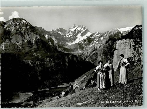 Seealpsee 1964 Auf der Ebenalp Blick auf Seealpsee Meglisalp Marwies Altmann Rotsteinpass und Lisengrat