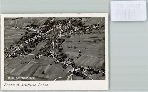 2950 Courgenay FOTO KEINE AK Foto 10cm x 7cm Fliegeraufnahme Neujahrswünsche
