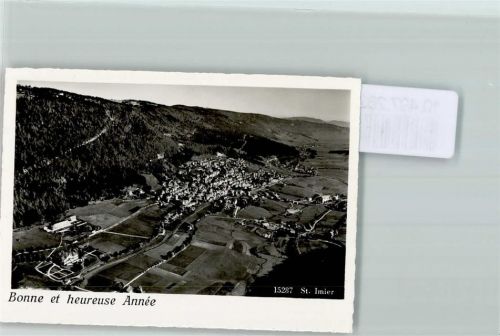St-Imier Fliegeraufnahme Neujahr Foto 10cm x 7cm, rückseitig Haftspuren
