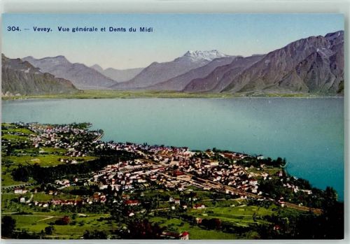 Vevey Fliegeraufnahme Dents du Midi