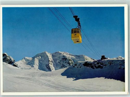 Diavolezza Luftseilbahn mit Piz Palü Winter