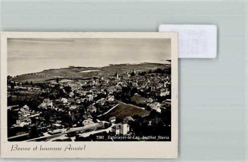 Estavayer-le-Lac 1939 Bahnhof Neujahr Foto 10cm x 7cm, rückseitig Haftspuren