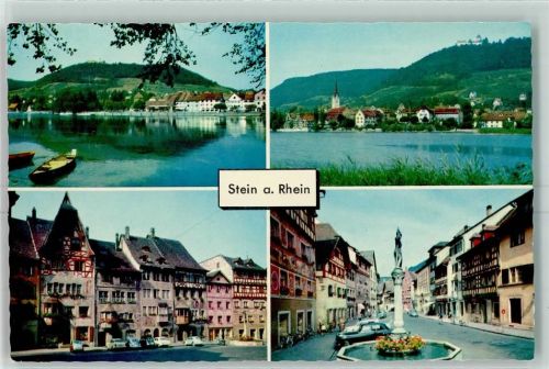8260 Stein am Rhein - Burg Hohenklingen Rathausplatz Ruderboot Auto
