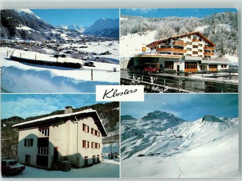 Klosters Dorf Casa Erla Skilager und Pension Winter Bahnstrecke Landquart–Davos Platz