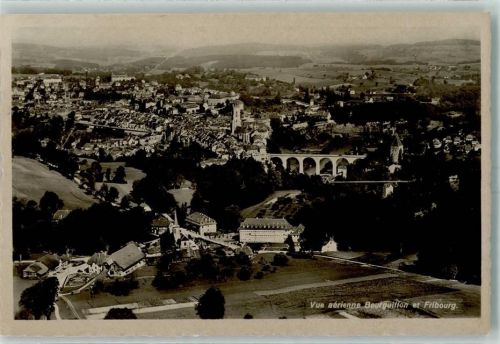 Bourguillon 1949 Vue aerienne Fribourg