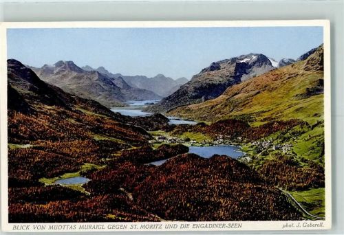 Muottas Muragl - Blick von Muottas gegen St. Moritz und die Engadiner-Seen