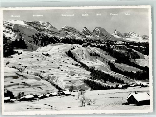 Iltios - Skipisten Karte Bergkette Winter