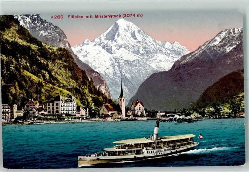 6454 Flüelen - See Dampfschiff Uri Bristenstock