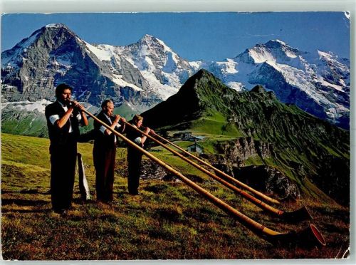 Grindelwald Alphornbläser Eiger Mönch Jungfrau