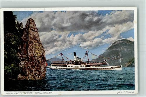 Rütli Vierwaldstättersee Schillerstein Dampfschiff