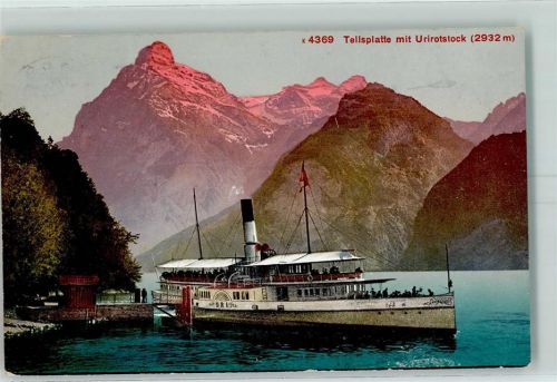 Seelisberg 1911 Tellsplatte mit Urirotstock Dampfschiff
