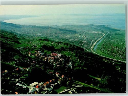 Walzenhausen Fliegeraufnahme Blick zum Bodensee mit Altenrhein