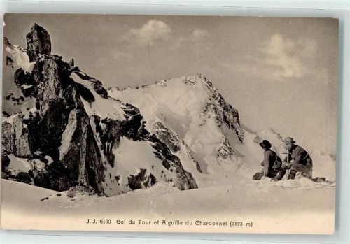 Aiguille du Chardonnet Col du Tour Bergsteiger am Rasten
