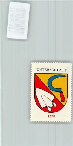 Unterschlatt ZH Vignette Wappen Kaffee Hag ca 1920-1940 Sichel Pflugschar