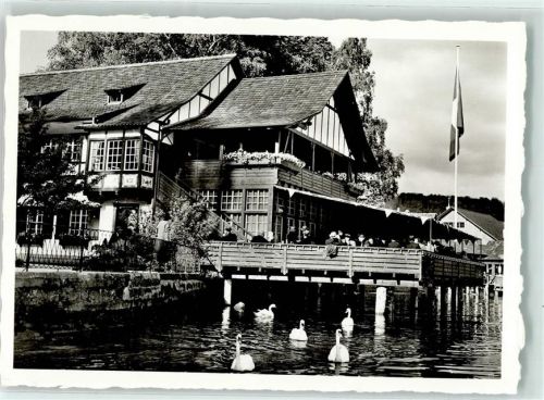 Zürich Landesausstellung 1939 Landgasthof zum Schwanen Schwäne