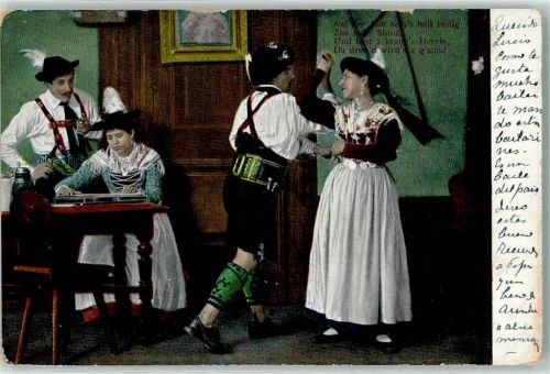 1904 Trachtenpaare 1 Paar beim Tanz