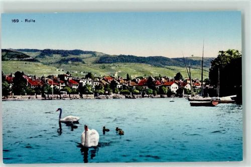 Rolle Schwanenfamilie auf dem See