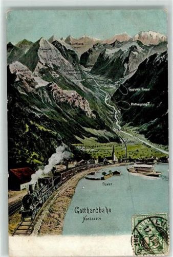 6454 Flüelen 1906 - Gotthardbahn Nordseite