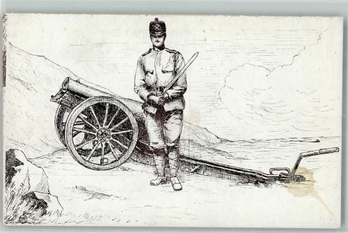 Sion Soldat mit Säbel und Kanone Ort handschriftlich