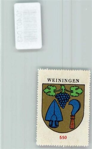 Weiningen ZH Vignette Wappen Kaffee Hag 1920-1940 Pflugschar Rebmesser Traube