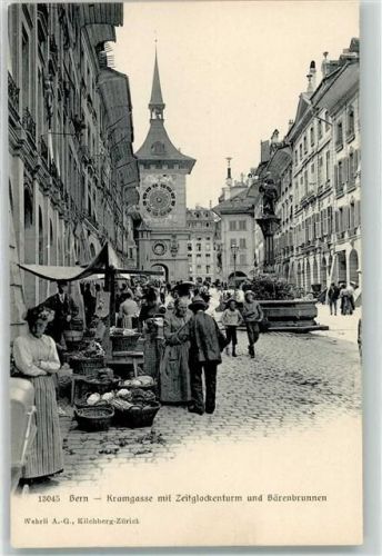 3000 Bern Berne - Marktszene Kramgasse Bärenbrunnen