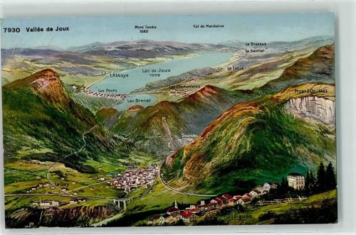 Vallorbe 1911 Vallee de Joux Vogelschau
