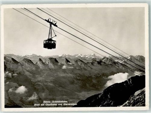 Säntis Schwebebahn Blick auf Glarneralpen und Churfirsten