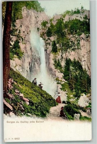 Salvan Gorges du Dailley Spaziergänger bei der Rast