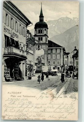 Altdorf UR 1904 Telldenkmal Gasthaus Löwen