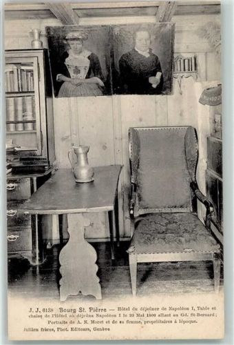 Bourg-St-Pierre Hotel du dejeuner de Napoleon I Table et chaise