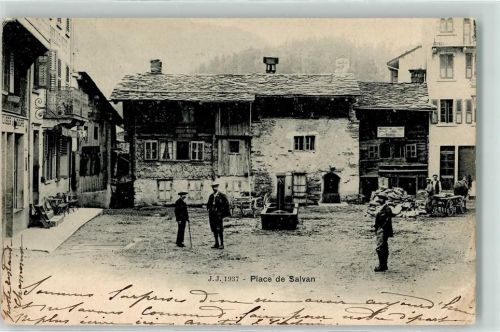 Salvan 1902 Dorfplatz