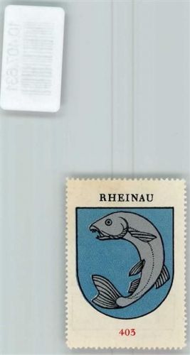 Rheinau Vignette Wappen Kaffee Hag 1920-1940 Fisch