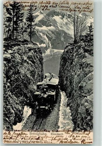 Brünig 1904 Brünigbahn Einschnitt