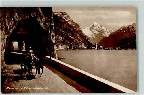 Axenstrasse Bristenstock Flüelen Pferdekutsche