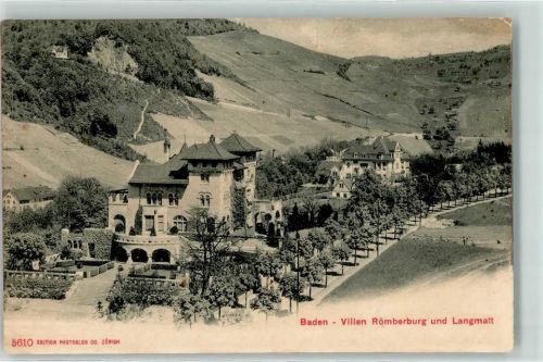 Baden 1906 Villen Römerburg und Langmatt