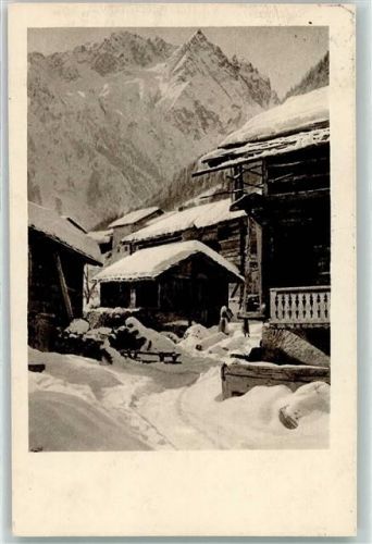 Champéry Coin de Village hiver Ort lt. Stempel